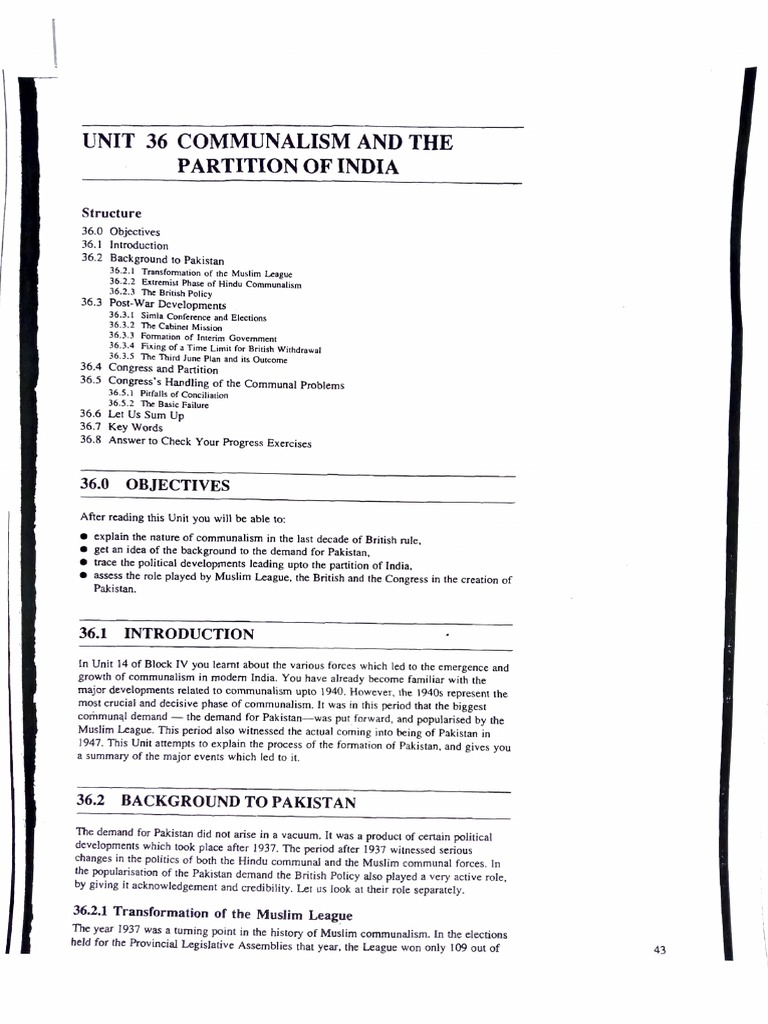 The Rise of Communal Politics and the Partition of India: An Analysis ...