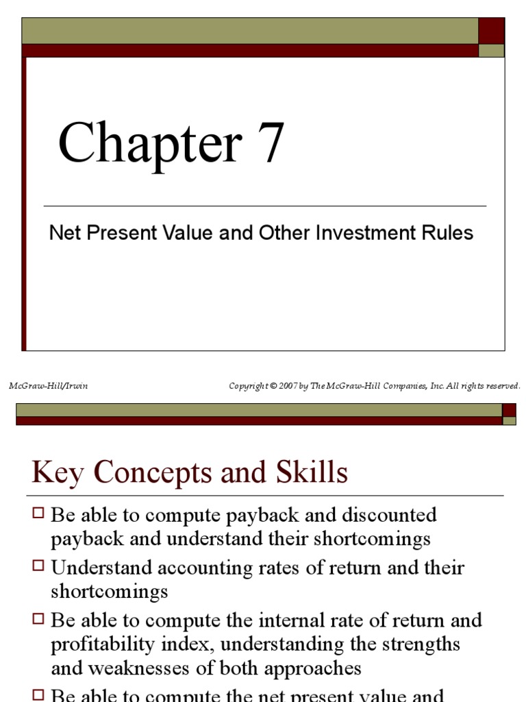 Chap 007-Net Present Value and Other Investment Rules | PDF | Net ...