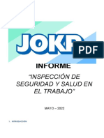 Informe Técnico Inspección de Seguridad y Salud en El Trabajo (SST) - JOKR - Mayo - Breña
