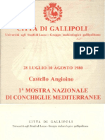 AA - VV. 1980 - Città Di Gallipoli - 1° Mostra Nazionale Di Conchiglie Mediterraneo