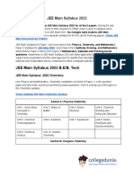 JEE Main Syllabus 2022 B.E/B. Tech