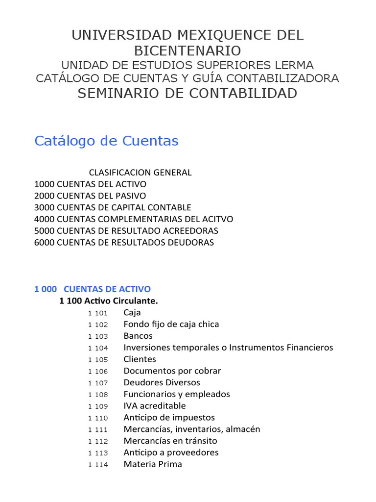 Catálogo de Cuentas Contables 2023 | PDF | Bancos | Pagos