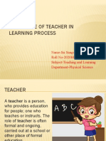 Title: Role of Teacher in Learning Process