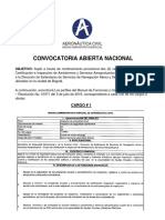 Convocatoria Abierta Nacional - Inspector de Seguridad Operaciona-AGA