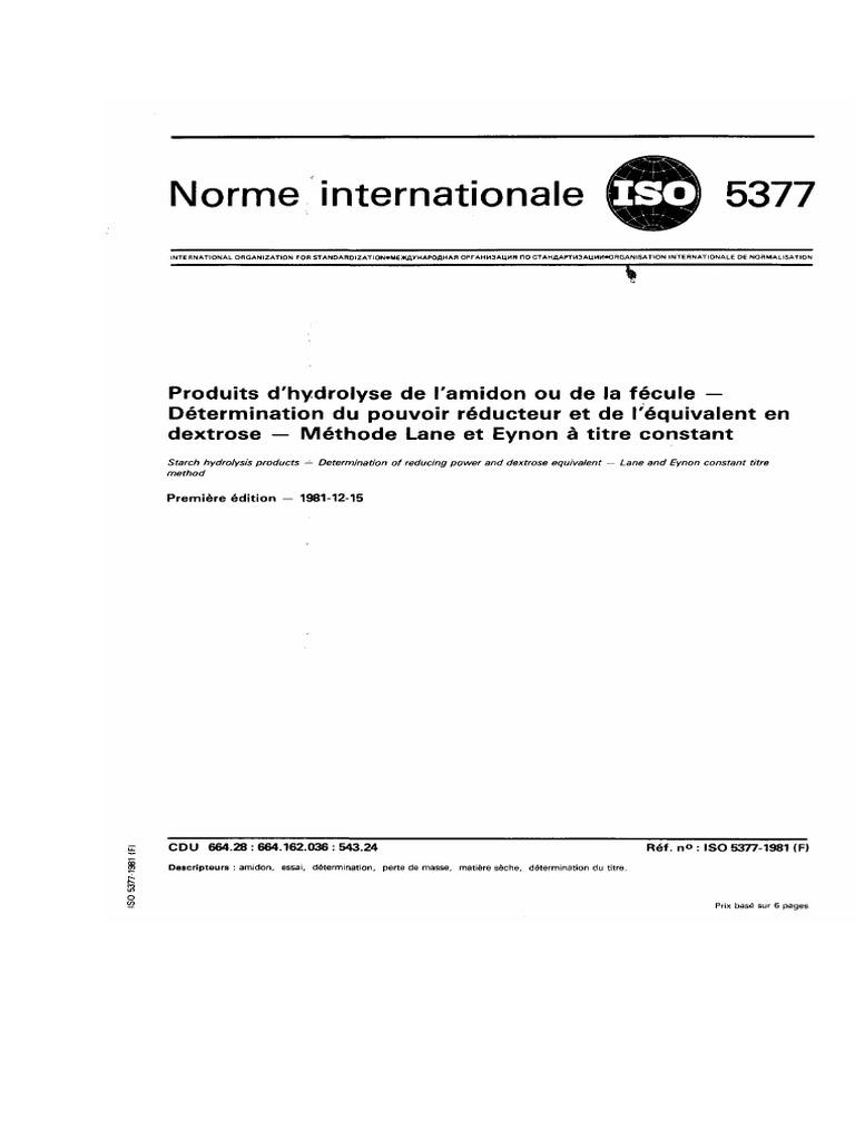 Iso 5377-1981 (F) | PDF