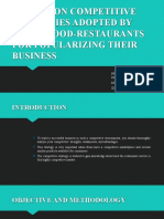 A Study On Competitive Strategies Adopted by Local Food-Restaurants For Popularizing Their Business