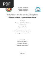 Nursing Virtual Return Demonstration Affecting Capitol University Students: A Phenomenological Study