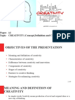 Paper-A1 Topic - CREATIVITY (Concept, Definition and Characteristics)