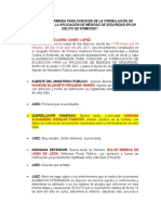 Audiencia Intermedia para Conocer de La Formulación de Acusación para La Aplicación de Medidas de Seguridad en Un Delito de Homicidio