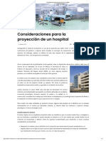 Consideraciones Para La Proyección de Un Hospital