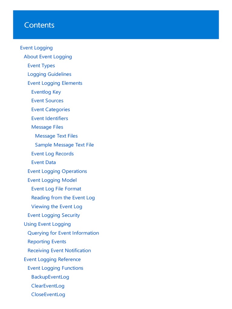 MS Manual-SYST - EVENTs-Event Logging - MSDocs (6X) | PDF | Windows ...