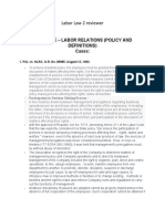 Labor Law 2 Reviewer: Book Five - Labor Relations (Policy and Definitions) Cases