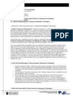 Classroom Assessment Techniques Guide