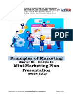 Principles of Marketing Mini-Marketing Plan Presentation: Quarter III - Module 16