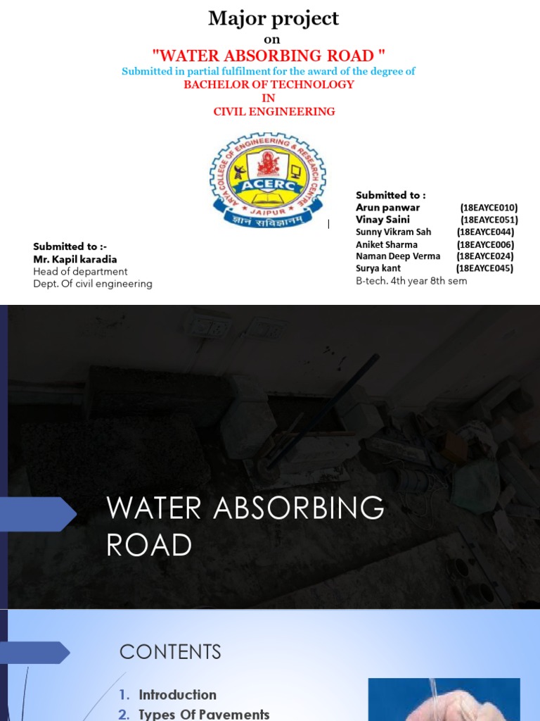 Water Absorbing Road Project Overview | PDF | Concrete | Building ...