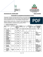 Recruitment of Experienced Professionals in RFCL-2022