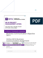 Business Communication Objective Set 4 Online MCQ Business Communication Assignment