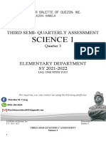 Science 1: Third Semi-Quarterly Assessment