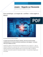 Euro Numérique Un Moyen de Confiner Votre Argent Si Besoin Olivier Demeulenaere - Regards Sur L'économie