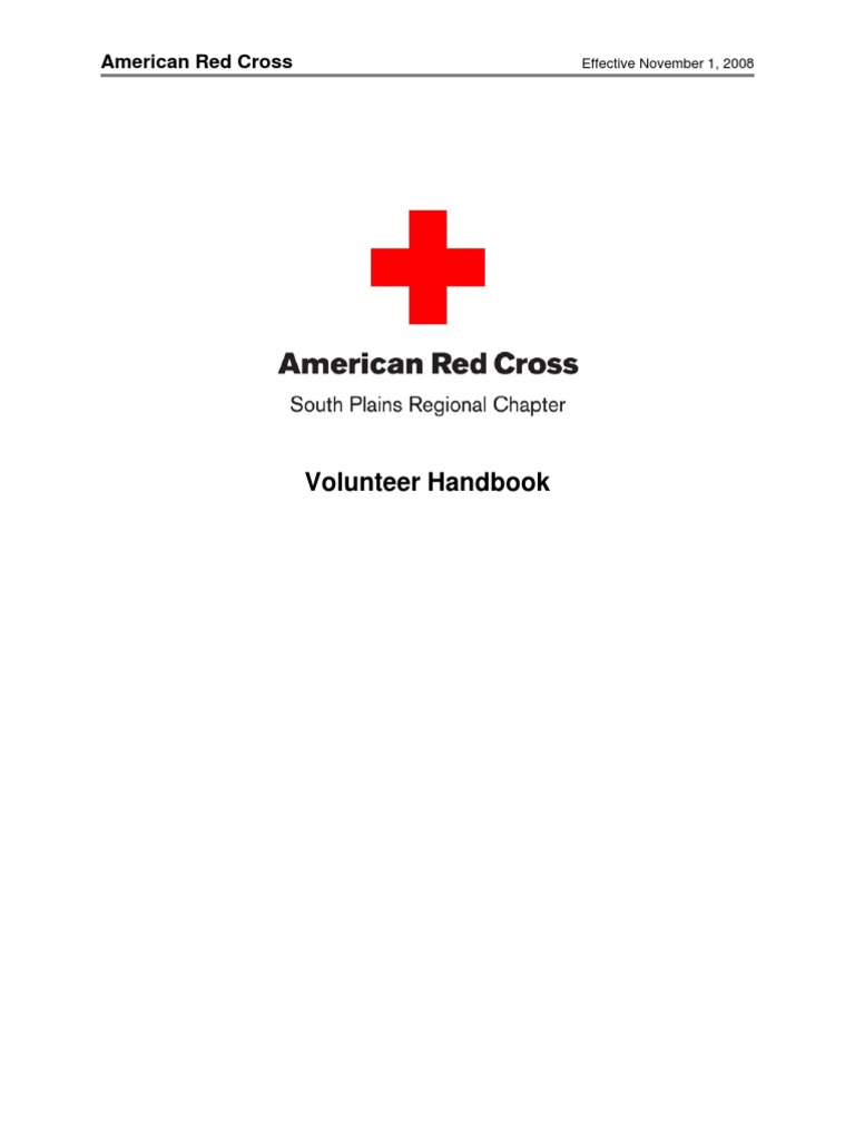 Volunteer Handbook Background Check American Red Cross