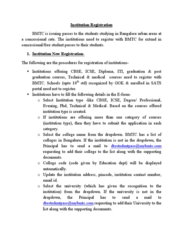 BMTC Student Pass Registration 2025-26 | PDF | Computing