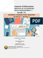 Business transactions analysis module
