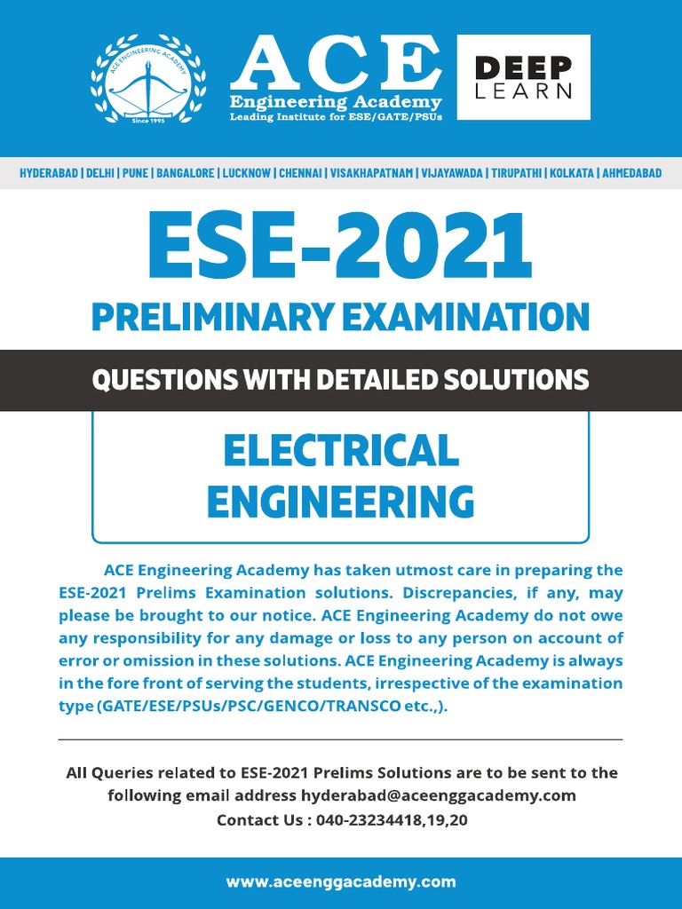 ESE 2021 Electrical Engineering Exam Analysis | PDF | Magnetization ...
