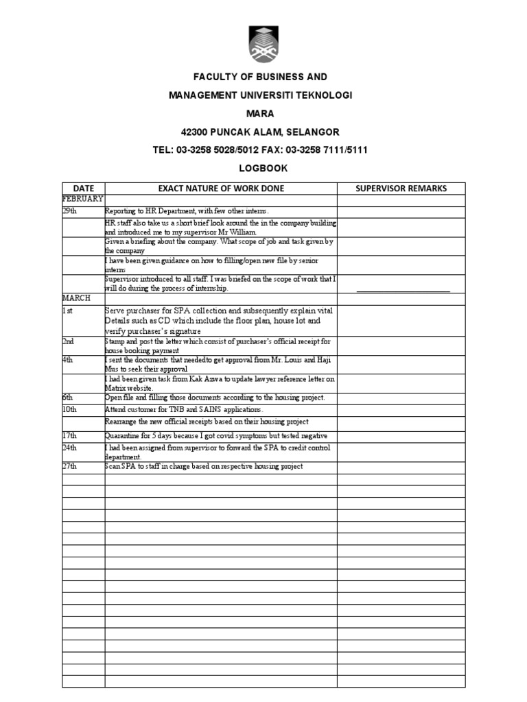 Logbook | PDF