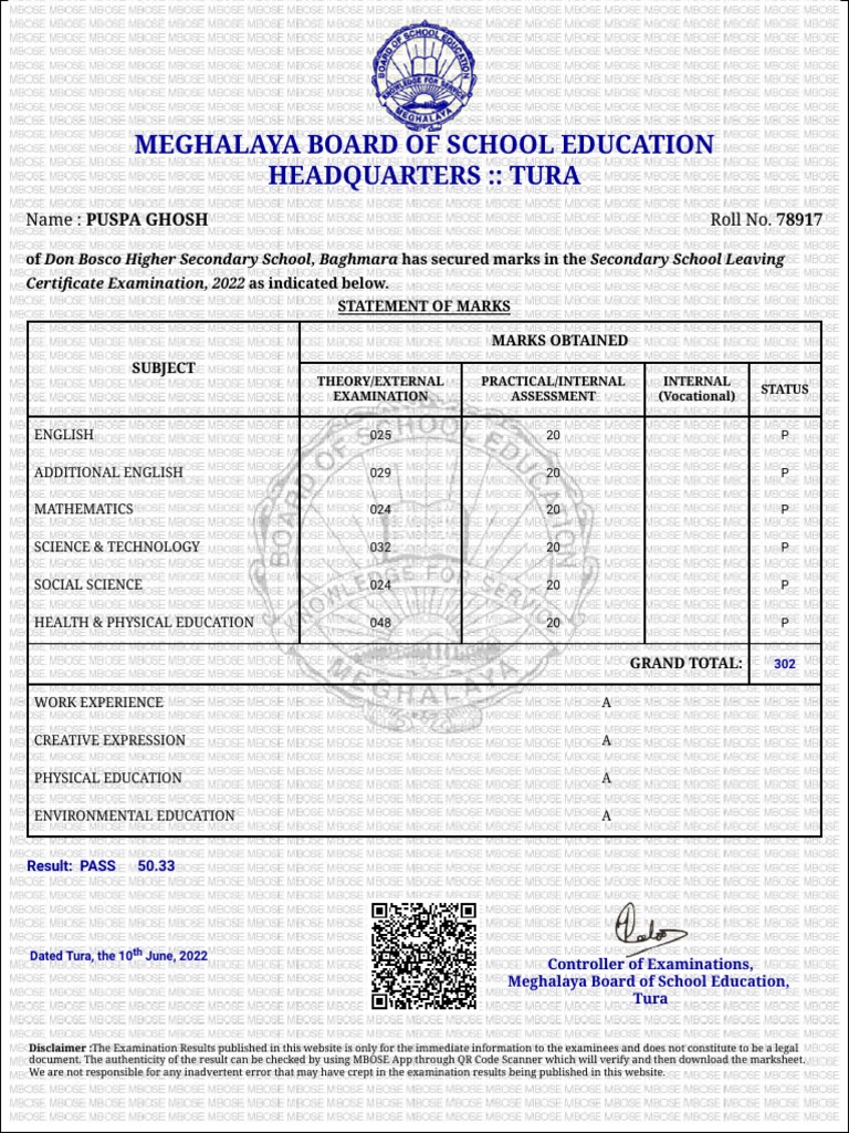 MBOSE Results PDF