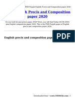 PMS Punjab English Precis and Composition Paper 2020