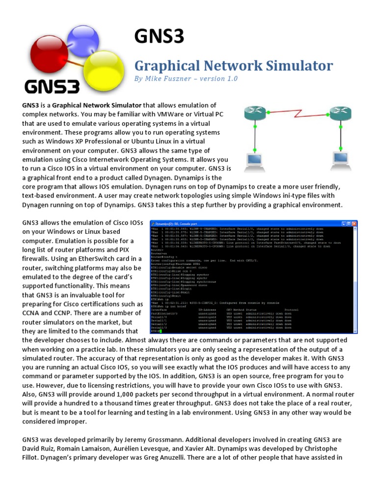 GNS3: Graphical Network Simulator Guide | PDF | Computers | Technology ...