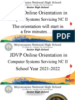 JDVP Online Orientation in Computer Systems Servicing NC II