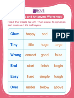 Synonyms and Antonyms Worksheet 01
