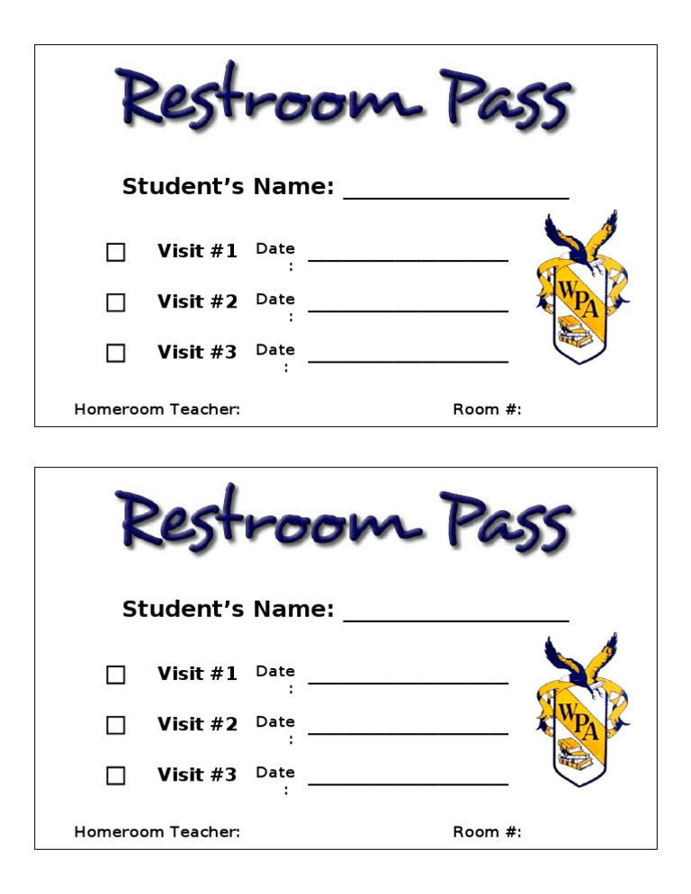 Restroom Pass | PDF