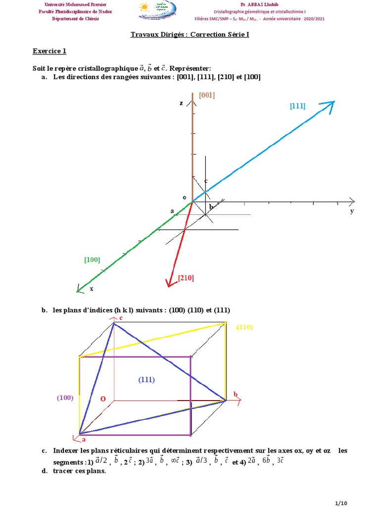 Indices de Miller et Plans Réticulaires | PDF | Angle | Plan (Géométrie)
