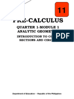 Pre-Calculus: Quarter 1-Module 1 Analytic Geometry