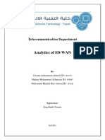 Analytics of SD-WAN: Telecommunication Department