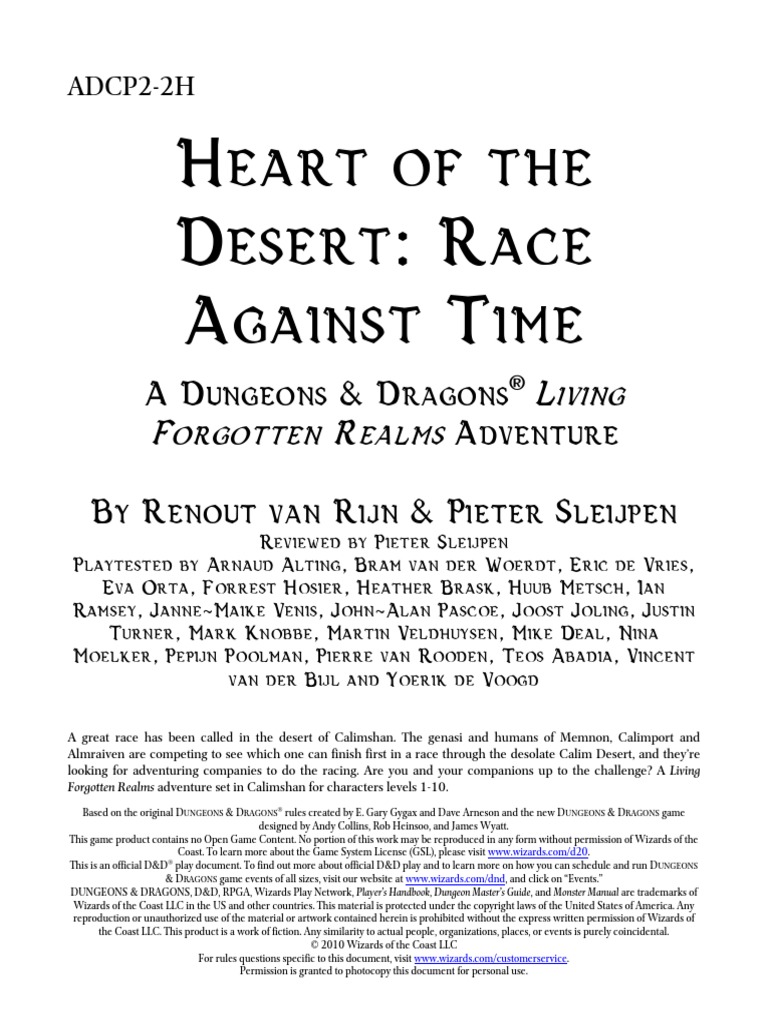 ADCP22 Heart of The Desert (Heroic) PDF Dungeons & Dragons Role