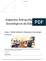 #Aula 4DW - Émile Durkheim - Educação e Sociologia