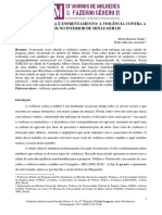 Silêncio, Denúncia E Enfrentamento: A Violência Contra A Mulher No Interior de Minas Gerais