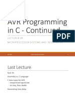 AVR Programming in C - Continued: Lecture# 09 Microprocessor Systems and Interfacing