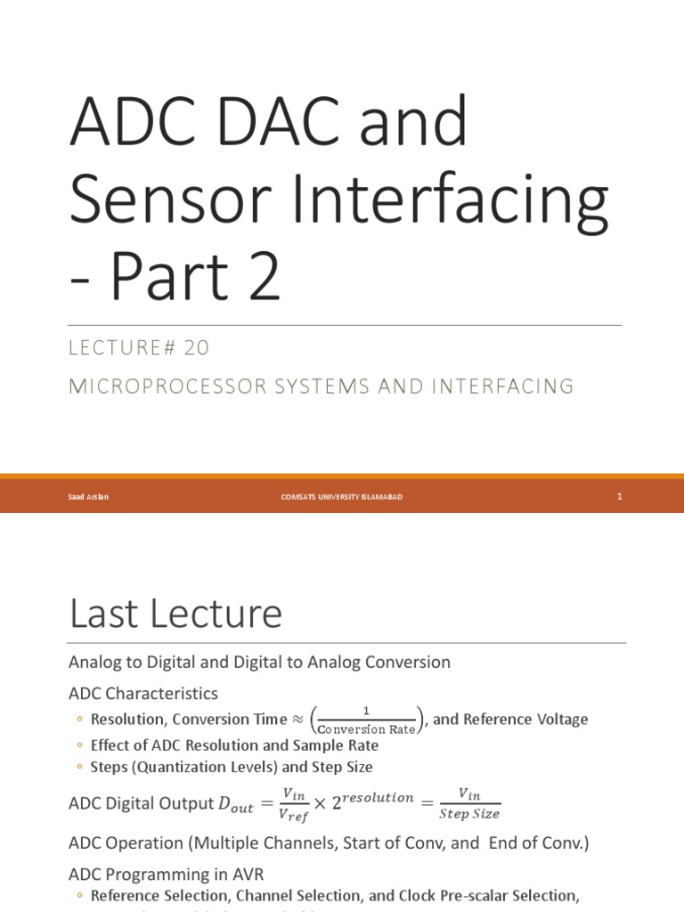 AVR ADC and Sensor Interfacing Guide | PDF | Analog To Digital ...