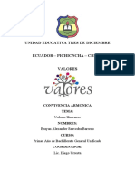 Unidad Educativa Tres de Diciembre Ecuador - Pichicncha - Checa Valores