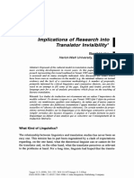 Implications of Research Into Translator Invisibility : Basil Hatim