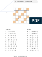 Order Operations 3 Terms Crossword