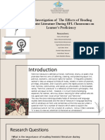 An Investigation of The Effects of Reading Feminist Literature During EFL Classrooms On Learner's Proficiency
