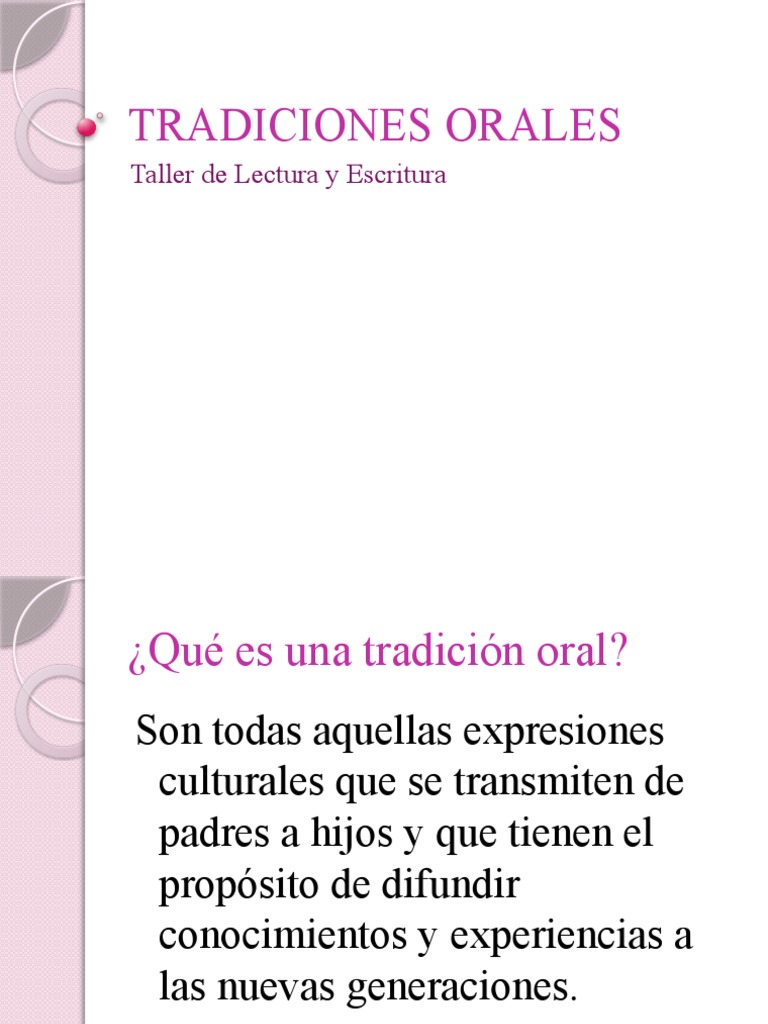 3 Tradiciones Orales 4feb PDF Tradición oral