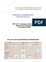 Corrosão e degradação dos materiais