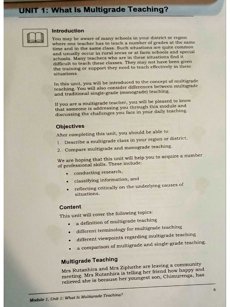 Unit 1. Teaching Multi-Grade Classes1 | PDF
