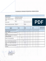 Cronograma de Sesiones Del Programa de Consumo de Drogas